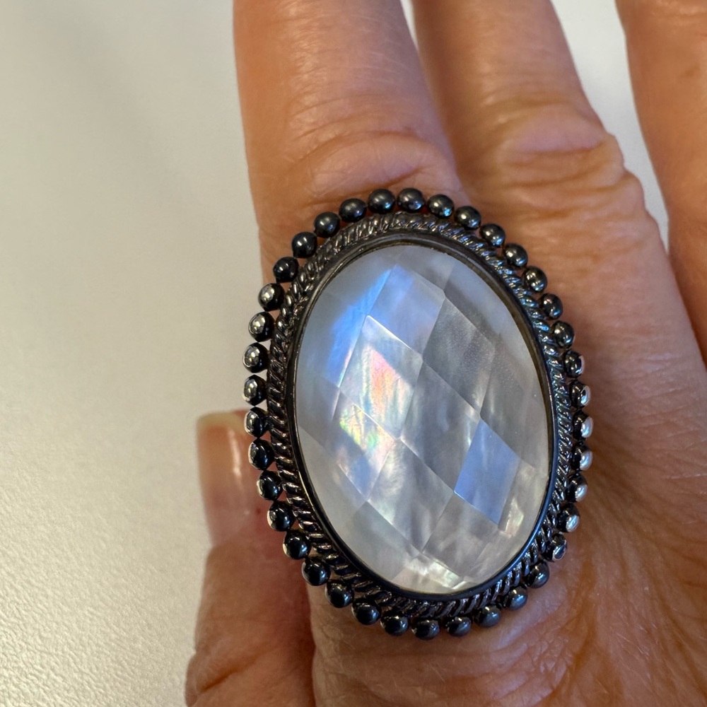 NWT Honora silver oval doublet ring Size 9